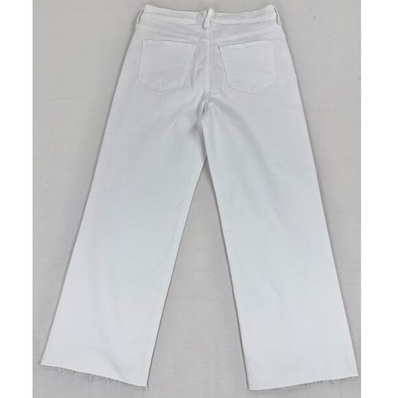 J Crew Women's Slim Wide Leg Jean Size 29 White High Waist Ankle Raw Hem - Picture 8 of 16
